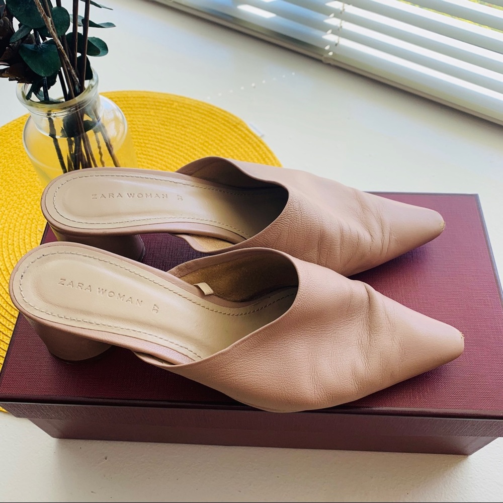 ZARA Genuine Leather Mule